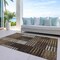 Homeroots 10' X 14' Chocolate Ivory And Gold Striped Washable Indoor Outdoor Area Rug 613162 - alternate 2