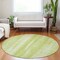 Homeroots 8' Artichoke Green And Ivory Round Botanical Leaves Washable Indoor Outdoor Area Rug 581956 - alternate 2