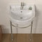 Whitehaus Collection 22 in Console Sink With Semi-Circular Bowl, Single Faucet Drilling, Brass Leg Supports and Overflow WHV022-L32-1H-BN - alternate 2