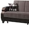 Homeroots 89" Gray Chenille Convertible Futon Sleeper Sofa And Toss Pillows With Storage 607145 - alternate 3