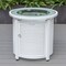 Leisuremod Walbrooke White Patio Round Tank Holder with Slats Design, White WHS24W - alternate 2