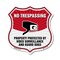 Signmission No Trespassing Shield Sign Property Prot, 12 Inch X 12 Inch, Plastic Sign SHI-P-12-416 - alternate 1