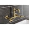 Kingston Brass Two-Handle Wall Mount Bridge Kitchen Faucet, Brushed Brass KS2447AL - alternate 2