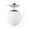 Jonathan Y Marcel Bistro 7.75" 1-Light Bohemian Farmhouse Iron/Frosted Glass LED Semi Flush Mount, Chrome/White JYL7499D - alternate 3