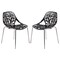 Leisuremod Modern Asbury Dining Chair with Chromed Legs, Black, 2PK AC16BL2 - alternate 1