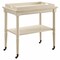 Homeroots 30in Antiqued White Wood Rolling Bar Cart 286343 - alternate 1