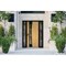 Vdomdoors Aluminum Door Cynex 6116 Black Entry Steel Metal Modern Painted W12+36+12xH80 Right Inswing CYNEX6116EXD-OAK-W12+36+12xH80-RH-I - alternate 2