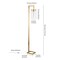Homeroots 67" Brass Reading Floor Lamp With Clear Seeded Glass Drum Shade 523399 - alternate 2
