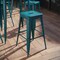 Flash Furniture 30" High Aged Kelly Blue-Teal Metal Barstool ET-BT3503-30-KB-GG - alternate 1