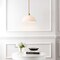 Jonathan Y Solene 11.75" 1-Light Modern Contemporary Adjustable Metal/Glass Dome LED Pendant, Brass Gold/White JYL9565A - alternate 2