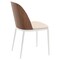 Leisuremod Tule Dining Side Chair with Leather Seat and White Powder-Coated Steel Frame, Walnut/Light Brown TWCWN18LBR - alternate 2