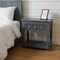 Homeroots 28" Gray Solid Wood Distressed One Drawer Nightstand 555402 - alternate 3