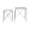Homeroots Set of Two White and Black Marble and Metal Square Nested Tables, 2PK 393198 - alternate 2