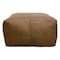 Homeroots 22" Brown Genuine Leather Pouf Ottoman 605990 - alternate 2