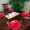 Studio California Mauna 12 Piece Melamine Dinnerware Set in Red Crackle Look Decal 114337.12 - alternate 1