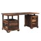 Homeroots 68" Dark Brown Solid Wood Writing Desk and Bookshelf Set With Four Drawers 634355 - alternate 3