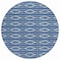 Homeroots 8' Navy Blue And Ivory Round Geometric Washable Indoor Outdoor Area Rug 599642 - alternate 2