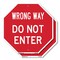 Signmission Wrong Way Do Not Enter, 18 inch X 18 inch, Plastic Sign, 2PK OC-P-2PACK-18-345 - alternate 1