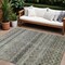 Homeroots 8' X 10' Pewter And Green Striped Washable Indoor Outdoor Area Rug 605702 - alternate 1