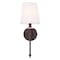 Jonathan Y Olivia 6.5 in. 1-Light Contemporary Traditional Candlestick Metal/Crystal LED Vanity Light w/Fabric JYL9920C - alternate 2