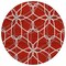Homeroots 8' Red And Ivory Round Geometric Washable Indoor Outdoor Area Rug 613045 - alternate 2
