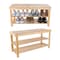 Lavish Home 2-Tier Shoe Storage Rack Bamboo Bench with Seat and Bottom Shelf for Footwear Organization 83-59 - alternate 1