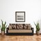 Homeroots 87" Brown Polyester Convertible Futon Sleeper Sofa And Toss Pillows With Storage 607140 - alternate 1