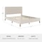 Martha Stewart Britta Queen Upholstered Platform Bed w/Rounded Headboard, Piped Detailing/Cushioned Sdrails, Beige TW-3WDB01B-Q-BG-MS - alternate 2