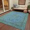 Homeroots 9' X 12' Aqua And Teal Blue Medallion Washable Indoor Outdoor Area Rug 616260 - alternate 2
