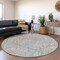 Homeroots 8' Gray And Ivory Round Floral Washable Indoor Outdoor Area Rug 594631 - alternate 2