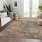 Homeroots 8' X 10' Brown Tan And Terra Cotta Floral Washable Indoor Outdoor Area Rug 604111 - alternate 2