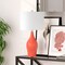 Homeroots 28" Coral Porcelain Table Lamp With White Drum Shade 524429 - alternate 2