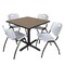 Regency Square Cain Breakroom Table W/ 4 M Stack Chairs, 42 in W, 42 in L, Noble Oak TB4242NO47GY - alternate 1