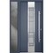 Vdomdoors Steel Door Deux 0757 Gray Graphite Sidelight Exterior Window Stainless Inserts Single Modern Painte DEUX0757EXD-GRE-W36+12 x H80-Left-hand Inswing - alternate 1