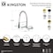 Kingston Brass Double-Handle Wall-Mount Pre-Rinse Bridge Kitchen Faucet, Brushed Nickel GS1248ZX - alternate 2