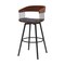 Homeroots 31" Black Faux Leather And Metal Swivel Bar Height Bar Chair 534455 - alternate 2