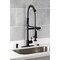 Kingston Brass Single-Handle Deck-Mount Pre-Rinse Kitchen Faucet with Pot Filler, Matte Black LS8500DL - alternate 3