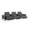 Homeroots 129" Dark Gray Top Grain Leather Reclining Metal USB Sofa 720339 - alternate 1
