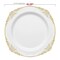 Smarty Had A Party 10.25" White with Gold Fancy Round Disposable Plastic Dinner Plates, 120PK 8880-WHG-CASE - alternate 2