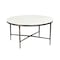 Homeroots 36" White And Brown Genuine Marble And Aluminum Round Coffee Table 565093 - alternate 2