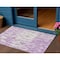 Homeroots 3' X 5' Lavender And Ivory Abstract Washable Indoor Outdoor Area Rug 612677 - alternate 1