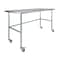 Amgood 30in D x 72in L Stainless Steel Open Base Table, 3in Casters AMG WT-3072-RCB-WHEELS-Z - alternate 1