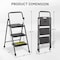 Simple Deluxe 3 Step Ladder Foldable, Lightweight Portable Step Stool, 800lbs Portable Ladder with Wide Anti-Slip 3A88HILADDERBT3SBLK - alternate 2