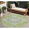 Homeroots 8' Green Ivory And Brown Round Oriental Washable Indoor Outdoor Area Rug 600152 - alternate 1
