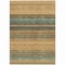 Homeroots 3' X 5' Wheat Brown And Teal Blue Striped Washable Indoor Outdoor Area Rug 614851 - alternate 2
