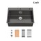 Wrightmaster 30 in. Drop-In Single Bowl 20 Gauge Black Stainless Steel Kitchen Sink with Drain and Hook ZOR-BL01D302208 - alternate 1