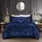 Homeroots Navy Blue King Polyester 130 Thread Count Washable Down Comforter Set 528904 - alternate 2