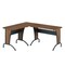 Homeroots 67" Walnut Wood and Stainless Steel L Shape Computer Desk 723738 - alternate 2