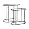 Homeroots Set of Two 13" Clear and Black Glass and Metal Tray Tables, 2PK 605370 - alternate 2