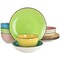 Elama Hudson 12 Piece Double Bowl Stoneware Dinnerware Set in Assorted Colors ELM-HUDSON - alternate 1